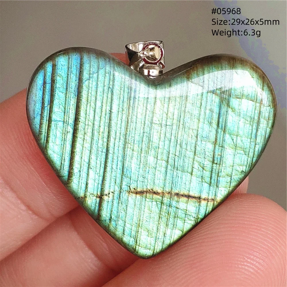 Natural Labradorite Flash Pendant Necklace, Water Drop - Image 17