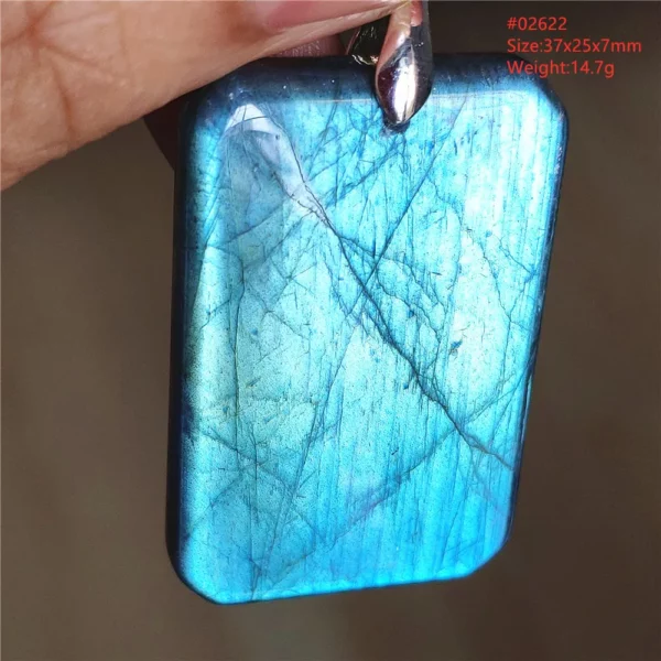 Natural Labradorite Flash Pendant Necklace, Water Drop
