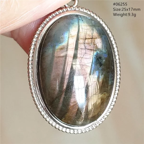 Natural Blue Light Labradorite Pendant Jewelry Water Drop Crystal Flash Labradorite Bead Necklace Women Men AAAAAA