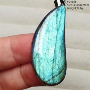 Natural Labradorite Flash Pendant Necklace, Water Drop - Image 35