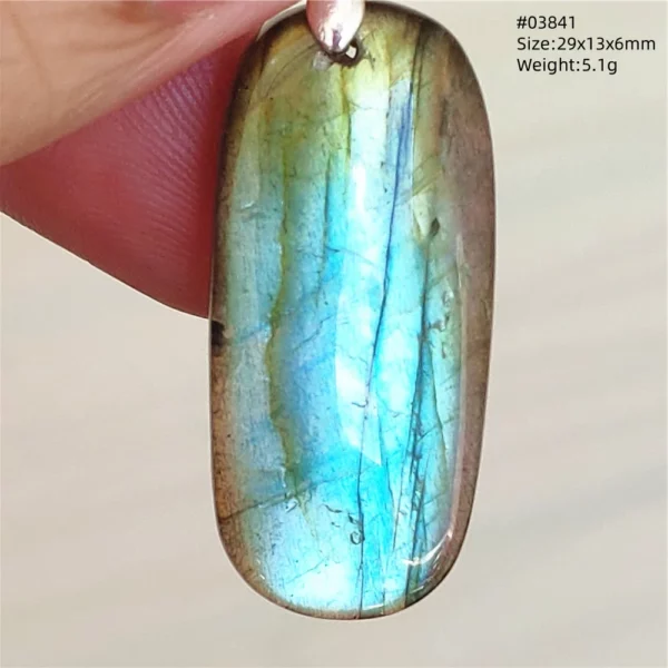 Natural Blue Light Labradorite Pendant Jewelry Water Drop Crystal Flash Labradorite Bead Necklace Women Men AAAAAA