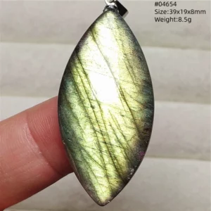 Natural Labradorite Flash Pendant Necklace, Water Drop - Image 30