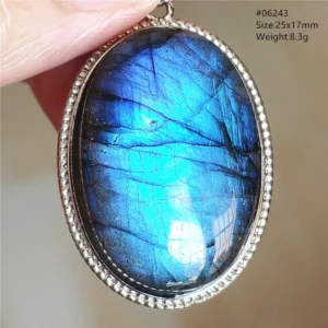 Natural Blue Light Labradorite Pendant Jewelry Water Drop Crystal Flash Labradorite Bead Necklace Women Men AAAAAA