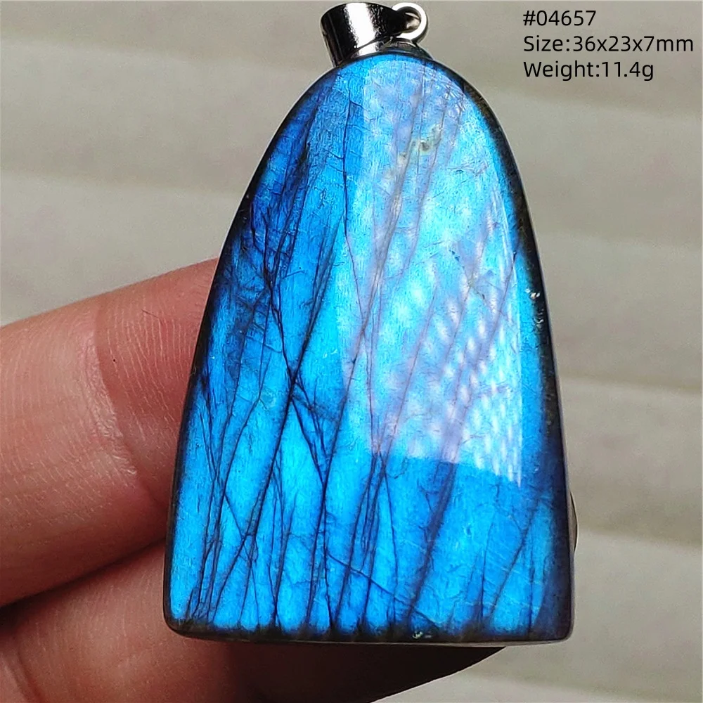 Natural Labradorite Flash Pendant Necklace, Water Drop - Image 34