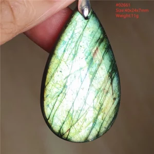 Natural Labradorite Flash Pendant Necklace, Water Drop - Image 63