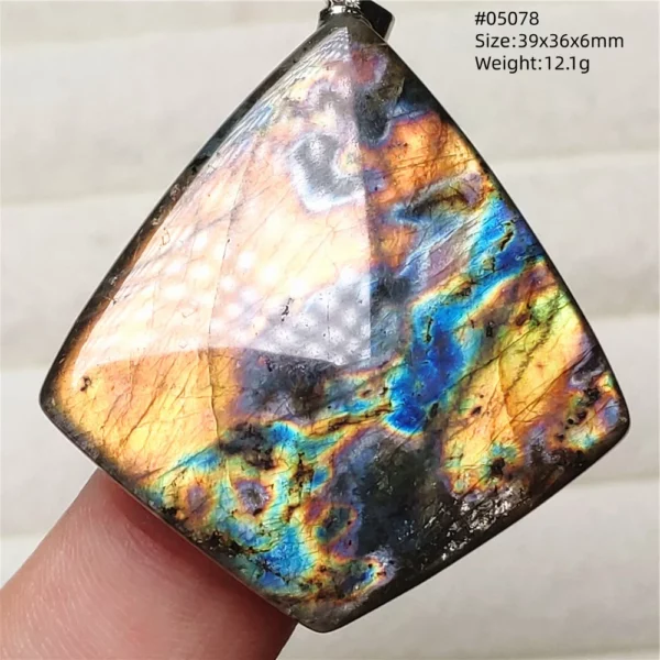Natural Blue Light Labradorite Pendant Jewelry Water Drop Crystal Flash Labradorite Bead Necklace Women Men AAAAAA