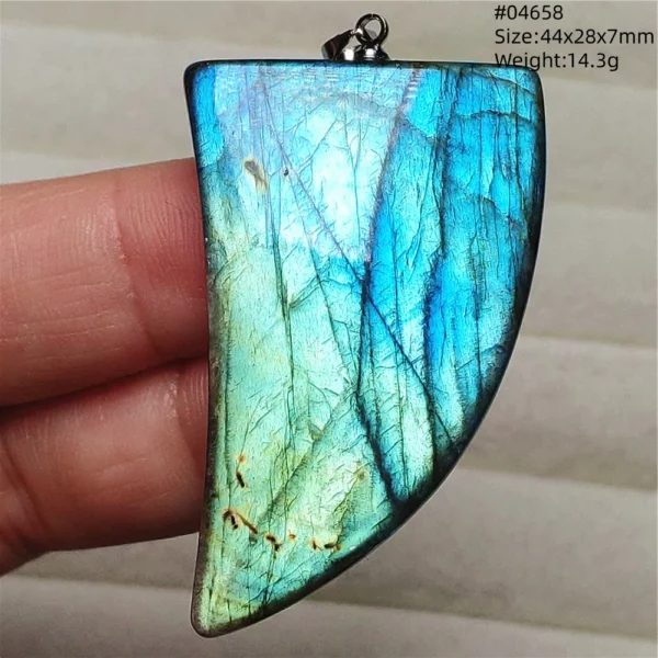 Natural Labradorite Flash Pendant Necklace, Water Drop