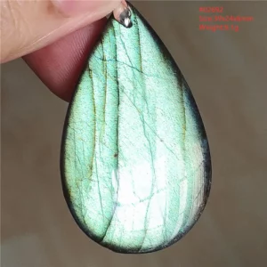 Natural Labradorite Flash Pendant Necklace, Water Drop - Image 19