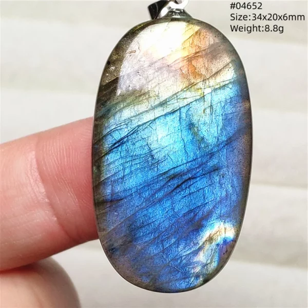 Natural Labradorite Flash Pendant Necklace, Water Drop