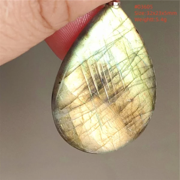 Natural Labradorite Flash Pendant Necklace, Water Drop