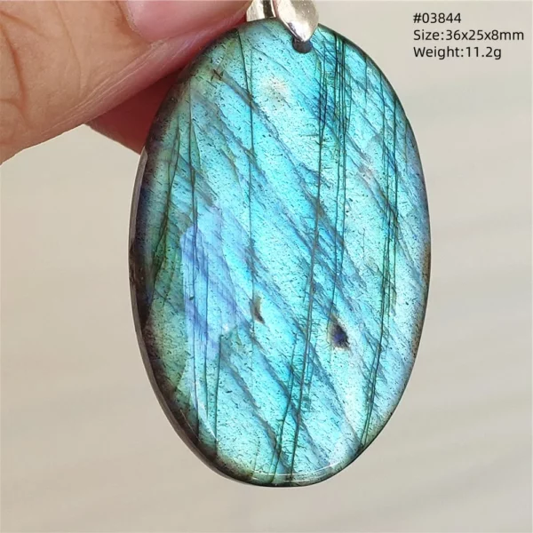 Natural Blue Light Labradorite Pendant Jewelry Water Drop Crystal Flash Labradorite Bead Necklace Women Men AAAAAA