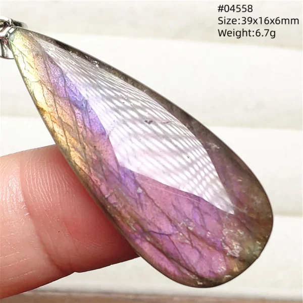 Natural Blue Light Labradorite Pendant Jewelry Water Drop Crystal Flash Labradorite Bead Necklace Women Men AAAAAA
