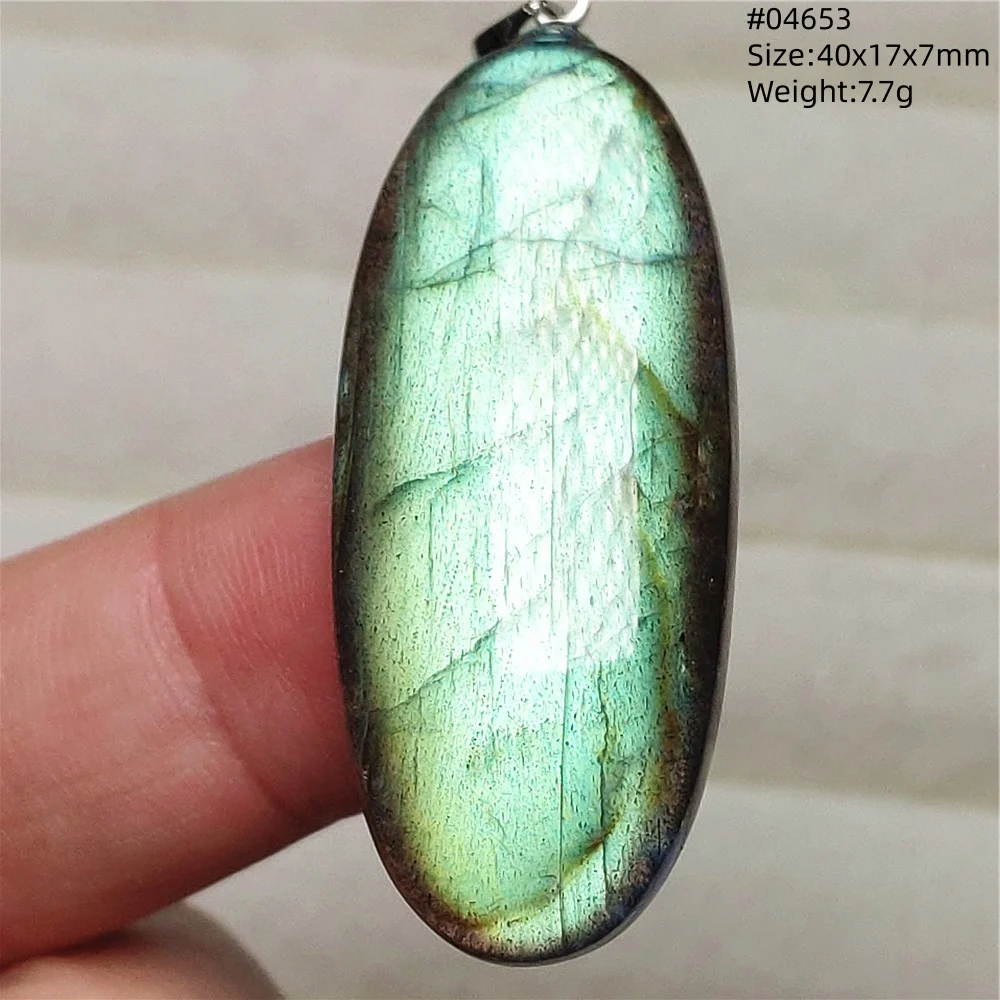Natural Labradorite Flash Pendant Necklace, Water Drop - Image 27