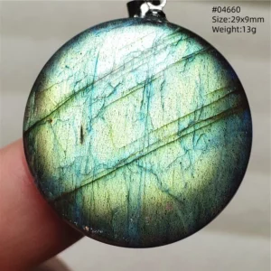 Natural Labradorite Flash Pendant Necklace, Water Drop - Image 39