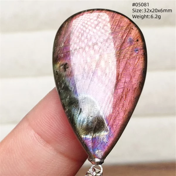 Natural Blue Light Labradorite Pendant Jewelry Water Drop Crystal Flash Labradorite Bead Necklace Women Men AAAAAA