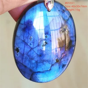 Natural Labradorite Flash Pendant Necklace, Water Drop - Image 48