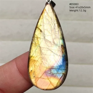 Natural Blue Light Labradorite Pendant Jewelry Water Drop Crystal Flash Labradorite Bead Necklace Women Men AAAAAA - Image 18