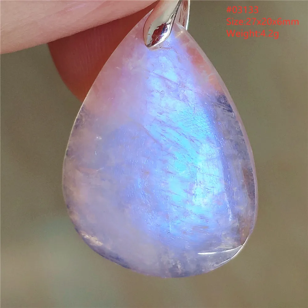 Natural Blue Light Moonstone Pendant Water Drop Beads Women Men Necklace 925 Silver Moonstone Pendant AAAAAA - Image 52