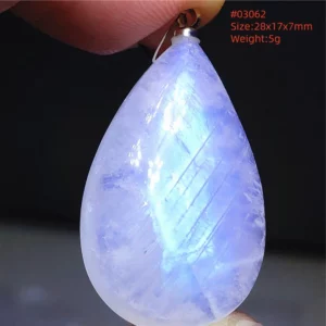 Natural Blue Light Moonstone Pendant Water Drop Beads Women Men Necklace 925 Silver Moonstone Pendant AAAAAA - Image 30
