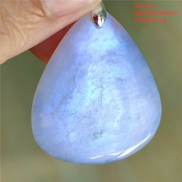 Natural Blue Light Moonstone Pendant Water Drop Beads Women Men Necklace 925 Silver Moonstone Pendant AAAAAA