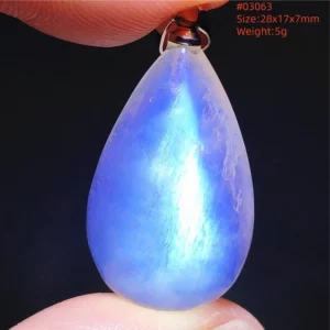 Natural Blue Light Moonstone Pendant Water Drop Beads Women Men Necklace 925 Silver Moonstone Pendant AAAAAA - Image 28
