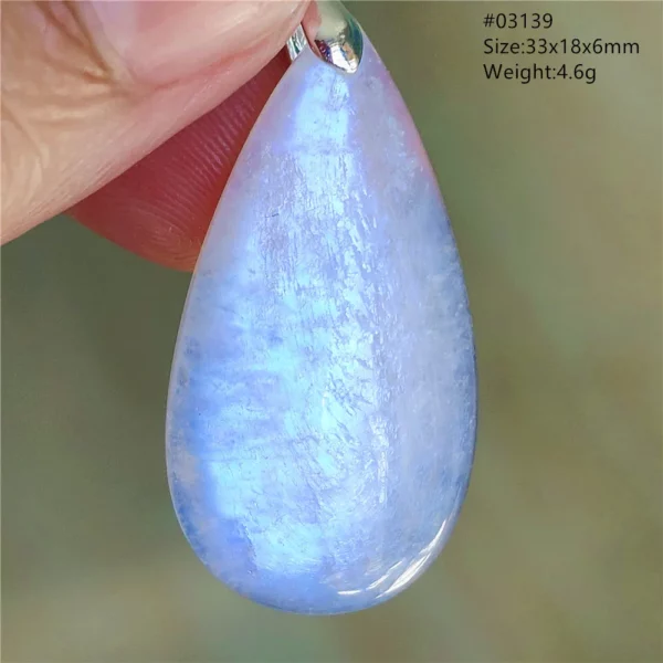 Natural Blue Light Moonstone Pendant Water Drop Beads Women Men Necklace 925 Silver Moonstone Pendant AAAAAA