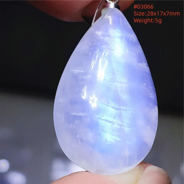 Natural Blue Light Moonstone Pendant Water Drop Beads Women Men Necklace 925 Silver Moonstone Pendant AAAAAA