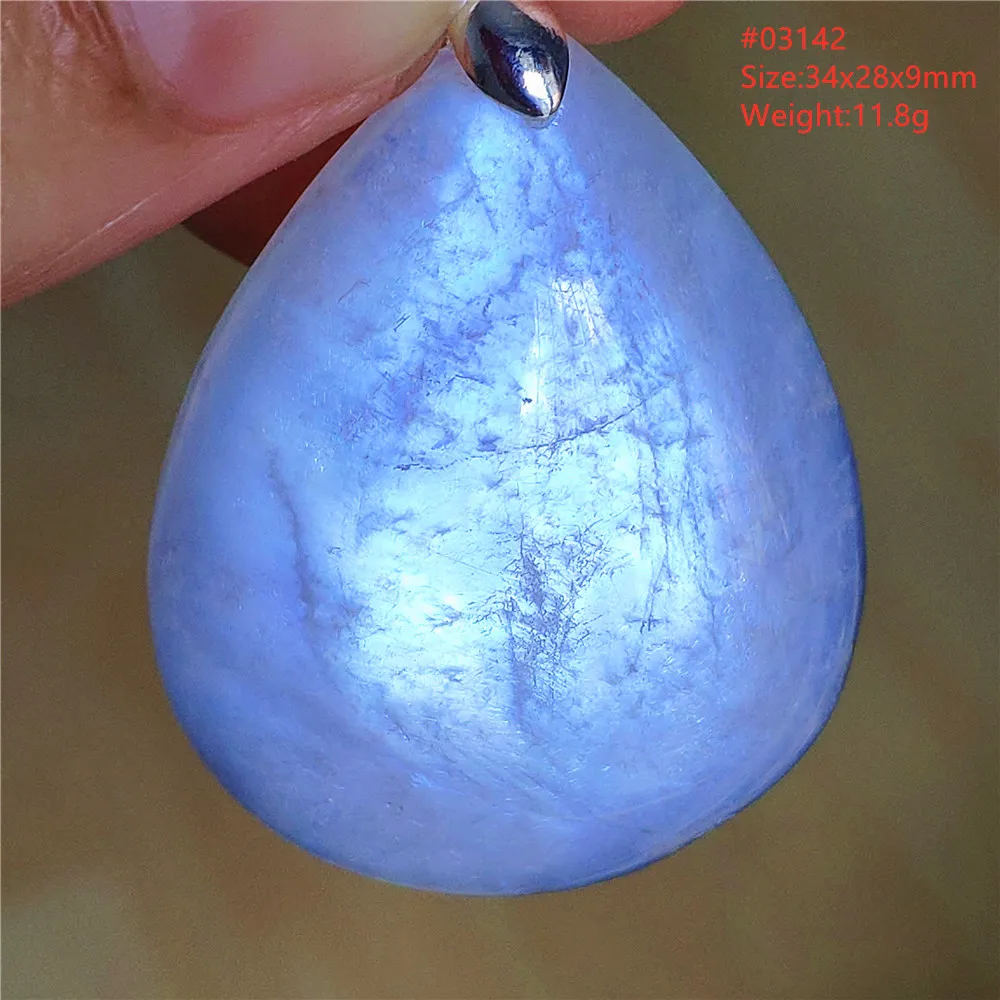 Natural Blue Light Moonstone Pendant Water Drop Beads Women Men Necklace 925 Silver Moonstone Pendant AAAAAA - Image 68