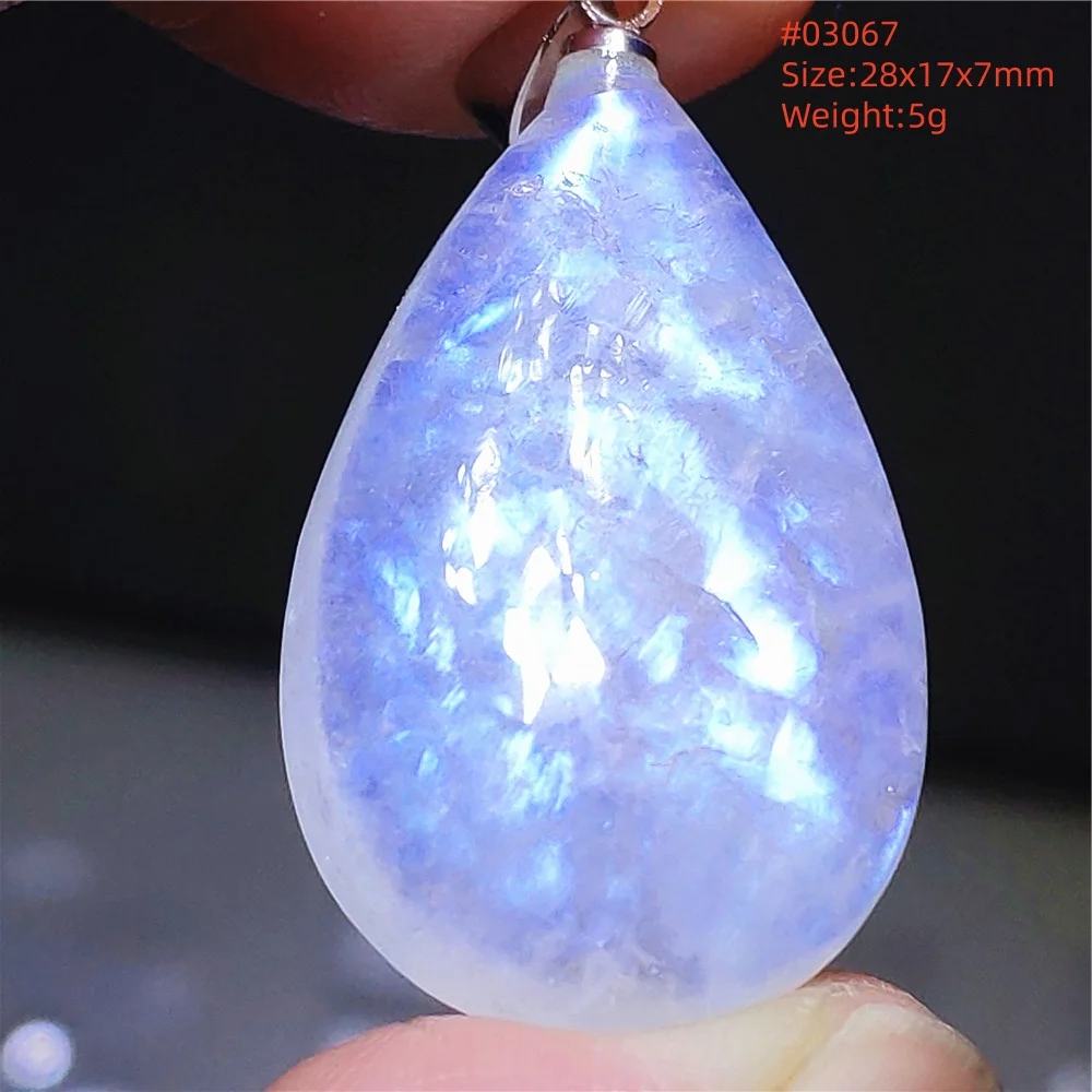 Natural Blue Light Moonstone Pendant Water Drop Beads Women Men Necklace 925 Silver Moonstone Pendant AAAAAA - Image 36