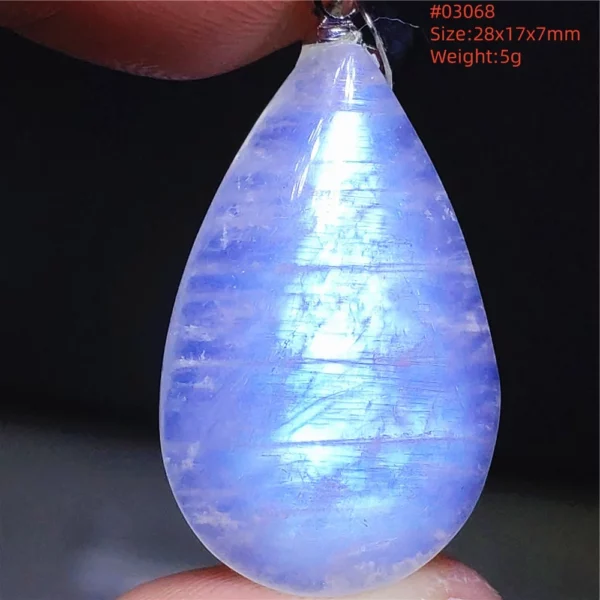 Natural Moonstone Oval Pendant, 925 Silver Necklace