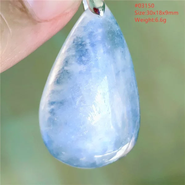 Natural Blue Light Moonstone Pendant Water Drop Beads Women Men Necklace 925 Silver Moonstone Pendant AAAAAA
