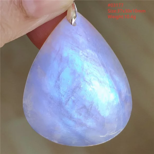 Natural Blue Light Moonstone Pendant Water Drop Beads Women Men Necklace 925 Silver Moonstone Pendant AAAAAA