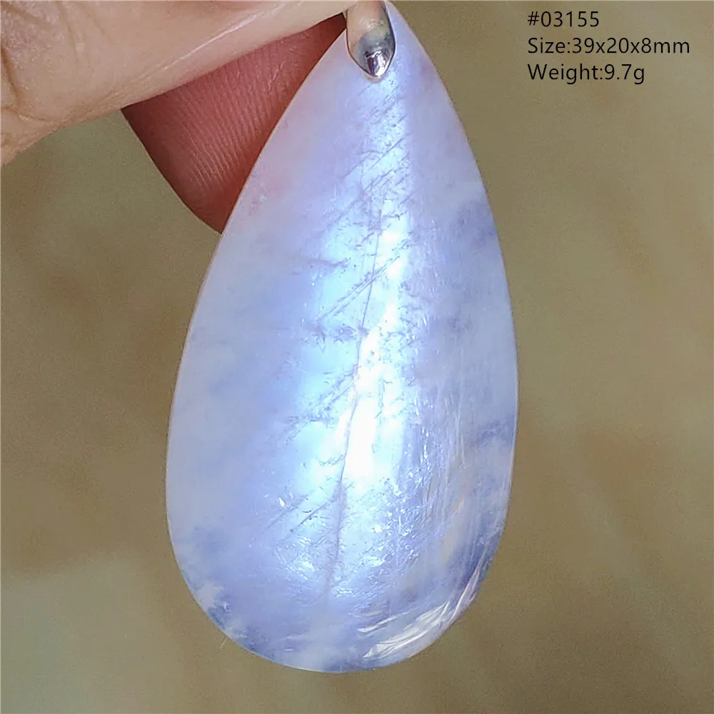 Natural Blue Light Moonstone Pendant Water Drop Beads Women Men Necklace 925 Silver Moonstone Pendant AAAAAA - Image 43