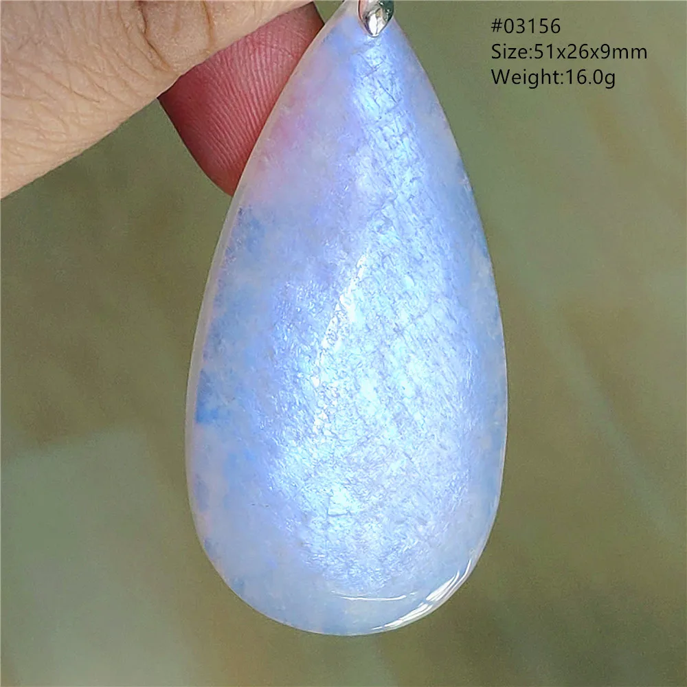 Natural Blue Light Moonstone Pendant Water Drop Beads Women Men Necklace 925 Silver Moonstone Pendant AAAAAA - Image 42