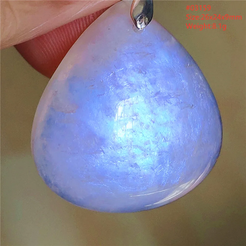 Natural Blue Light Moonstone Pendant Water Drop Beads Women Men Necklace 925 Silver Moonstone Pendant AAAAAA - Image 44