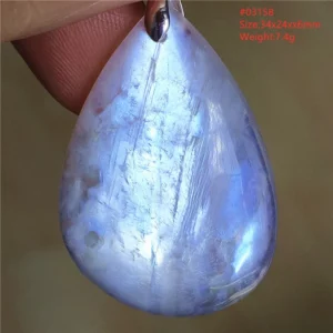 Natural Blue Light Moonstone Pendant Water Drop Beads Women Men Necklace 925 Silver Moonstone Pendant AAAAAA - Image 46