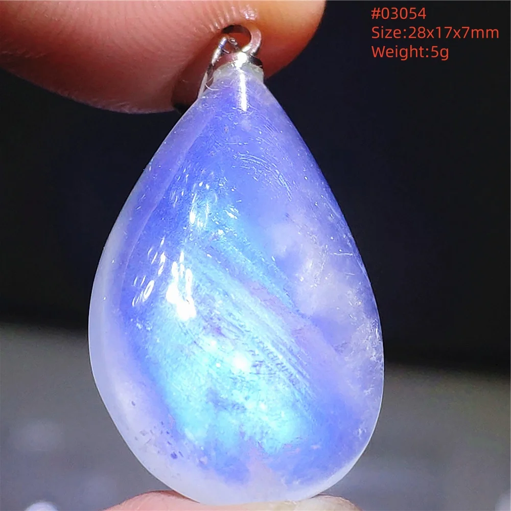 Natural Blue Light Moonstone Pendant Water Drop Beads Women Men Necklace 925 Silver Moonstone Pendant AAAAAA - Image 60