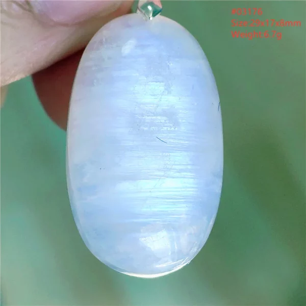 Natural Blue Light Moonstone Pendant Water Drop Beads Women Men Necklace 925 Silver Moonstone Pendant AAAAAA
