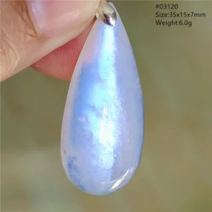 Natural Blue Light Moonstone Pendant Water Drop Beads Women Men Necklace 925 Silver Moonstone Pendant AAAAAA