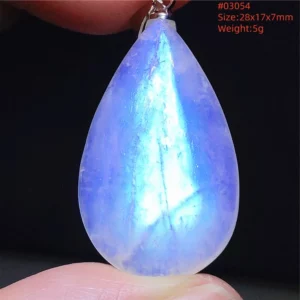 Natural Blue Light Moonstone Pendant Water Drop Beads Women Men Necklace 925 Silver Moonstone Pendant AAAAAA - Image 58