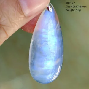 Natural Blue Light Moonstone Pendant Water Drop Beads Women Men Necklace 925 Silver Moonstone Pendant AAAAAA - Image 25