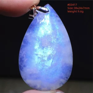 Natural Blue Light Moonstone Pendant Water Drop Beads Women Men Necklace 925 Silver Moonstone Pendant AAAAAA - Image 11