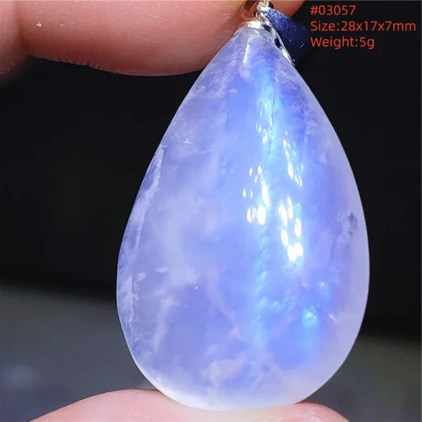 Natural Blue Light Moonstone Pendant Water Drop Beads Women Men Necklace 925 Silver Moonstone Pendant AAAAAA