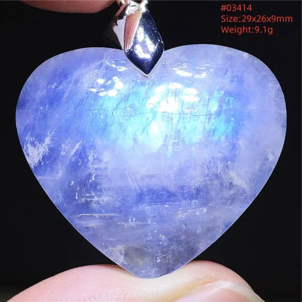 Natural Blue Light Moonstone Pendant Water Drop Beads Women Men Necklace 925 Silver Moonstone Pendant AAAAAA