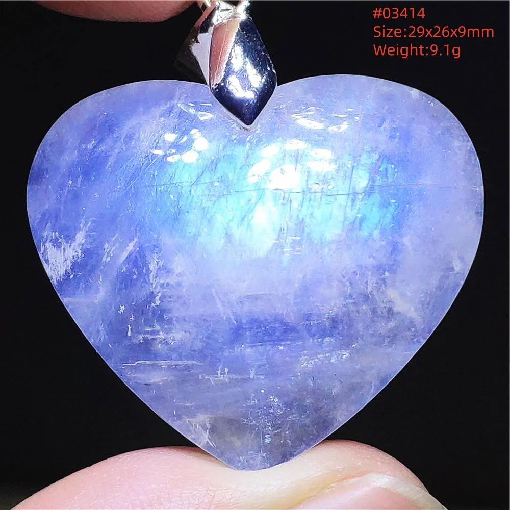 Natural Blue Light Moonstone Pendant Water Drop Beads Women Men Necklace 925 Silver Moonstone Pendant AAAAAA - Image 48