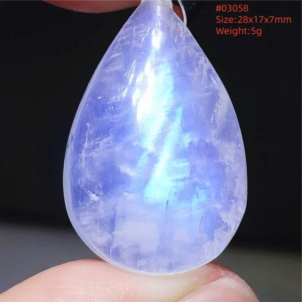 Natural Blue Light Moonstone Pendant Water Drop Beads Women Men Necklace 925 Silver Moonstone Pendant AAAAAA