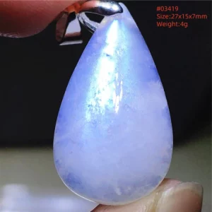 Natural Blue Light Moonstone Pendant Water Drop Beads Women Men Necklace 925 Silver Moonstone Pendant AAAAAA - Image 12