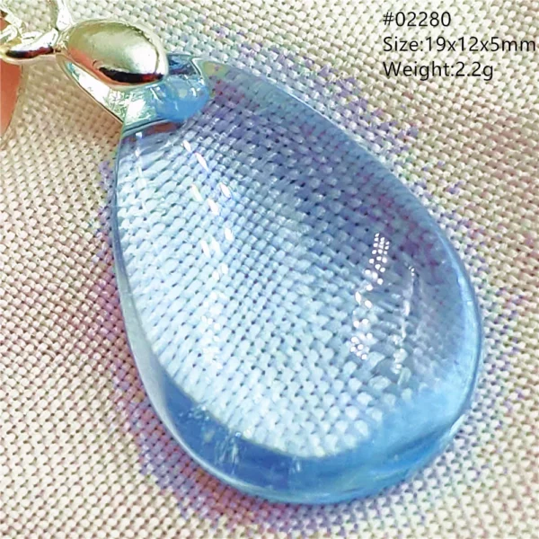 Natural Blue Topaz Crystal Water Drop Pendant Necklace Jewelry Oval Bead Women Men Topaz Necklace Gift AAAAAA