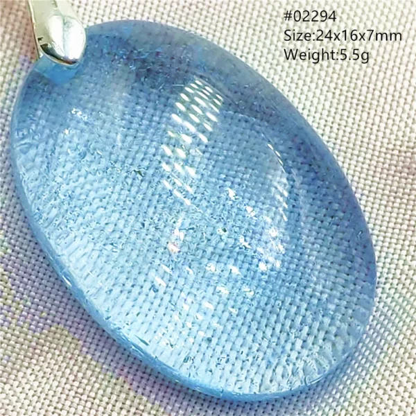 Natural Blue Topaz Crystal Water Drop Pendant Necklace Jewelry Oval Bead Women Men Topaz Necklace Gift AAAAAA