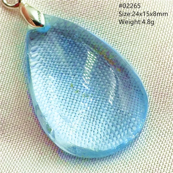 Natural Blue Topaz Crystal Water Drop Pendant Necklace Jewelry Oval Bead Women Men Topaz Necklace Gift AAAAAA